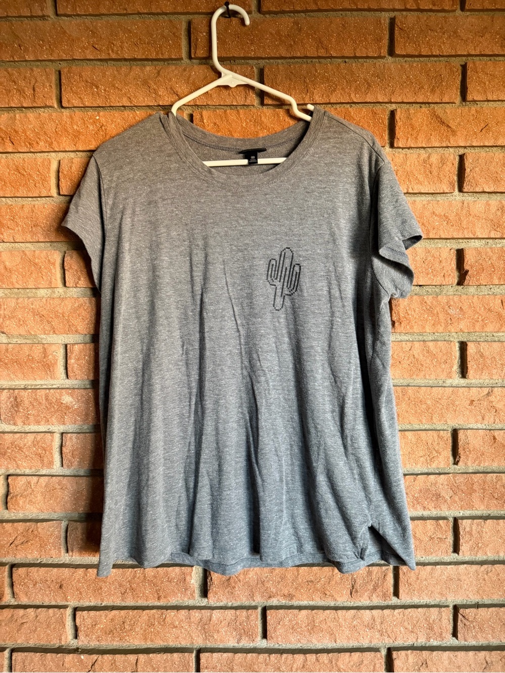 torrid Gray Short Sleeve Tee with Cactus Embroidery